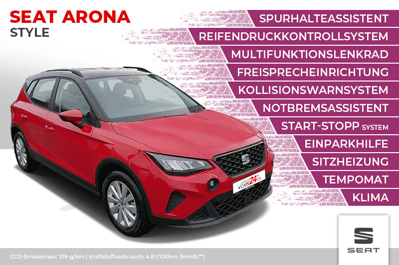 Seat Arona Style | Rot | Einparkhilfe, SHZ, Tempomat, Klima