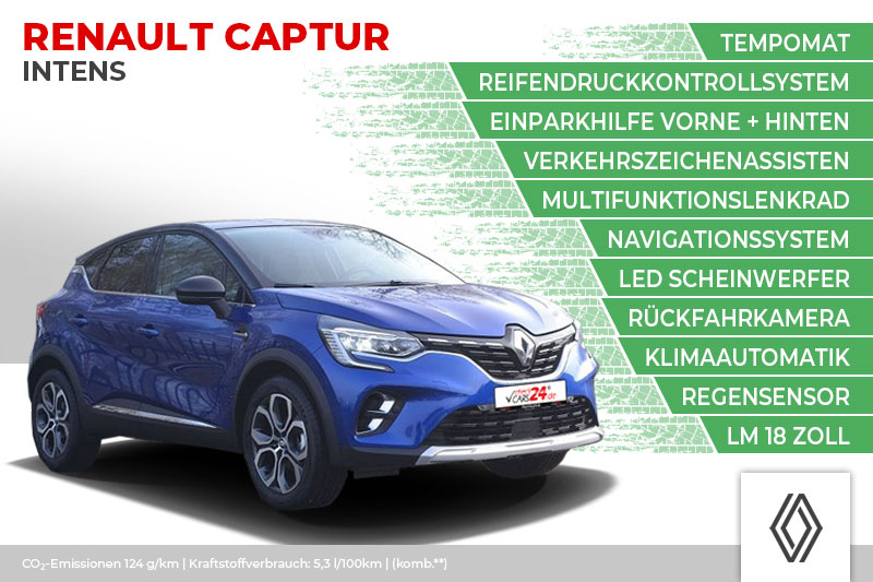 Renault Captur Intens 1.3 TCe, LM 18 Zoll, PDC, Navi, LED, Tempomat, Kamera