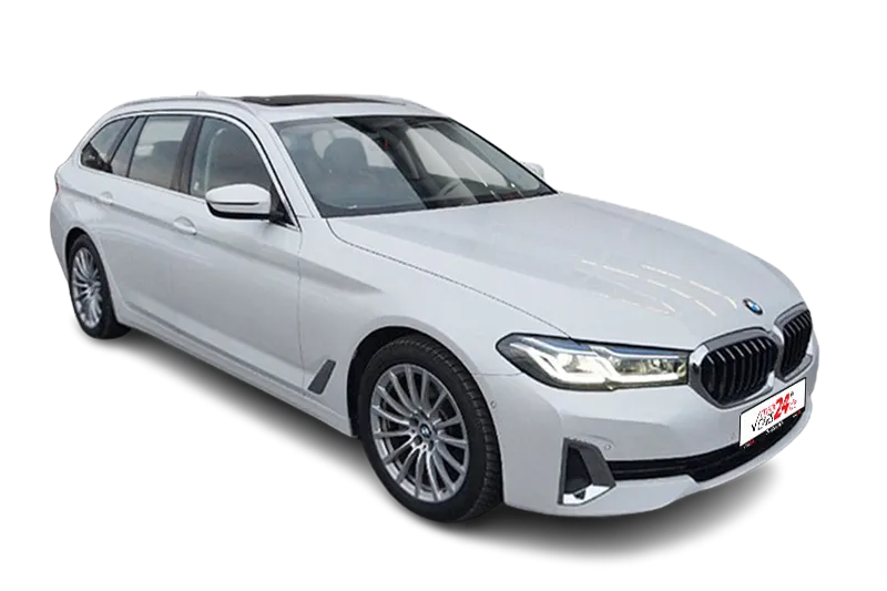 BMW 520d Touring Luxury Line  Mild-Hybrid | Weiss Metallic | Panoramadach, Kamera, PDC v+h, Klima, ACC, Head-Up Display, El. Heckklappe