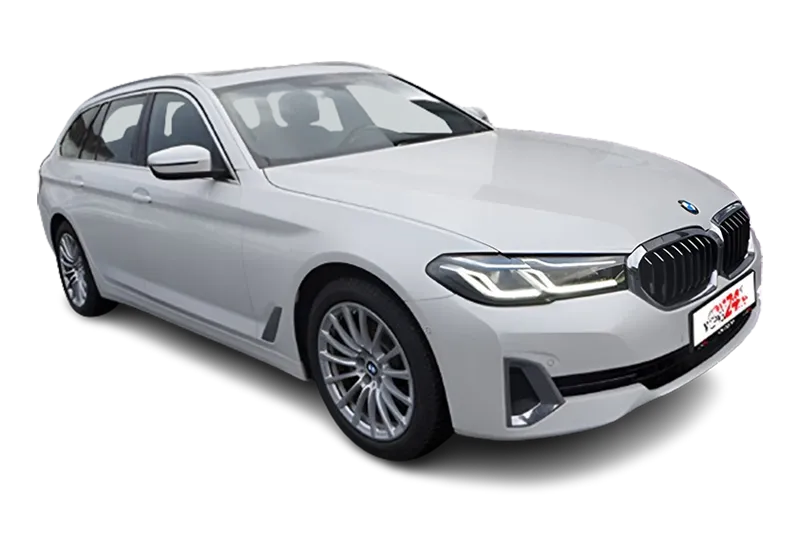 BMW 520d Touring Luxury Line Mild-Hybrid | Weiss Metallic | Panoramadach, Kamera, PDC v+h, Klima, Kurvenlicht, Keyless-Go