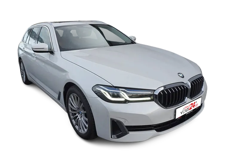 BMW 520d Touring Luxury Line  Mild-Hybrid | Weiss | Panoramadach, Kamera, PDC v+h, Klima, ACC, Head-Up Display, El. Heckklappe