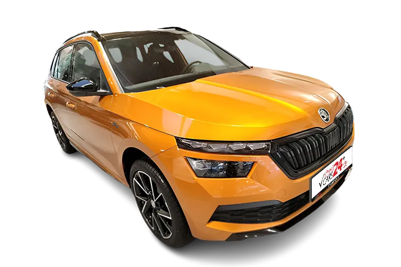 Škoda Kamiq Monte Carlo | Orange Metallic | Virtual Cockpit, PDC v+h, Kamera, Klima, ACC, Panoramadach, SHZ