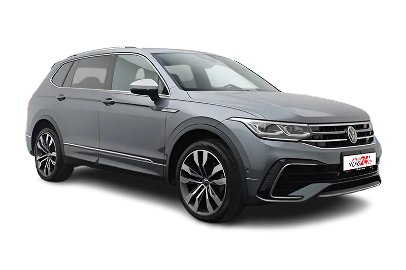 VW Tiguan Allspace R-Line 4Motion | Grau Metallic | Panoramadach, 360° Kamera, PDC, Navi, El. Heckklappe, Klima, LM 20 Zoll