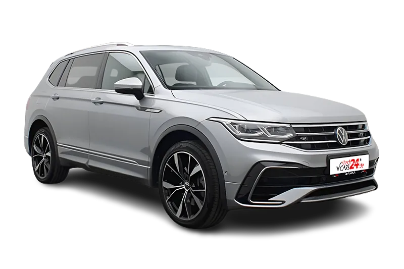 VW Tiguan Allspace R-Line 4Motion | Silber Metallic | Head-Up Display, 360° Kamera, PDC, Navi, El. Heckklappe, Klima, 7 Sitzer