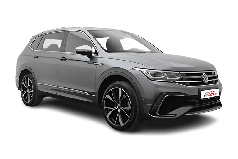 VW Tiguan Allspace R-Line 4Motion | Grau Metallic | Panoramadach, 360° Kamera, PDC, Navi, El. Heckklappe, ACC, Sportfahrwerk