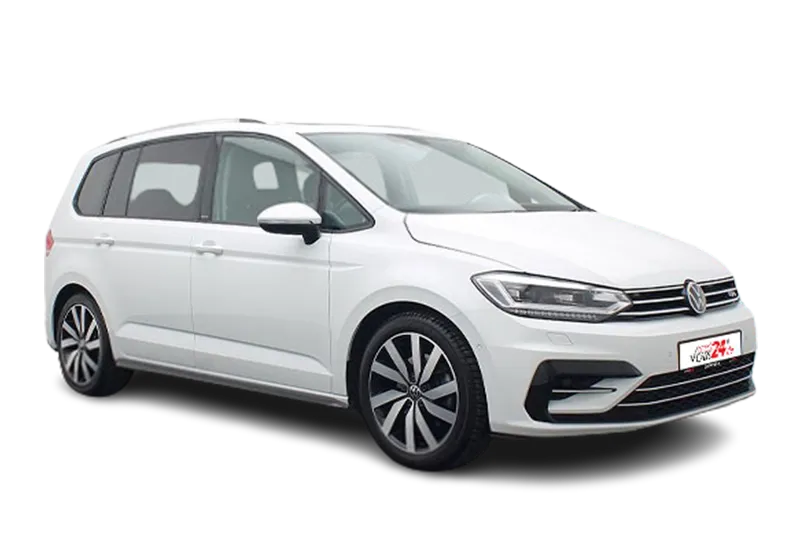 VW Touran R-Line | Weiss | Panoramadach, Kamera, PDC v+h, Navi, Klima, ACC, Sportfahrwerk