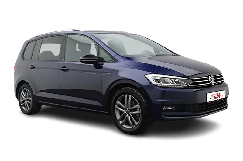 VW Touran Active | Blau Metallic | ACC, Navi, PDC v+h, Kamera, App-Connect, Klima, SHZ, LM 17 Zoll