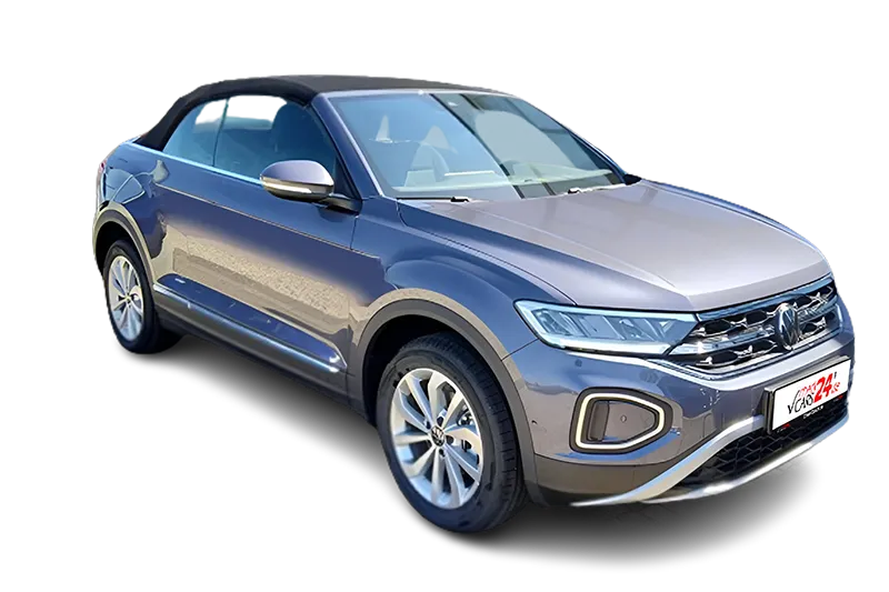 VW T-Roc Cabrio Style | Grau Metallic | Digital Cockpit, Kamera, PDC, App-Connect, Klima, ACC, Lenkradheizung