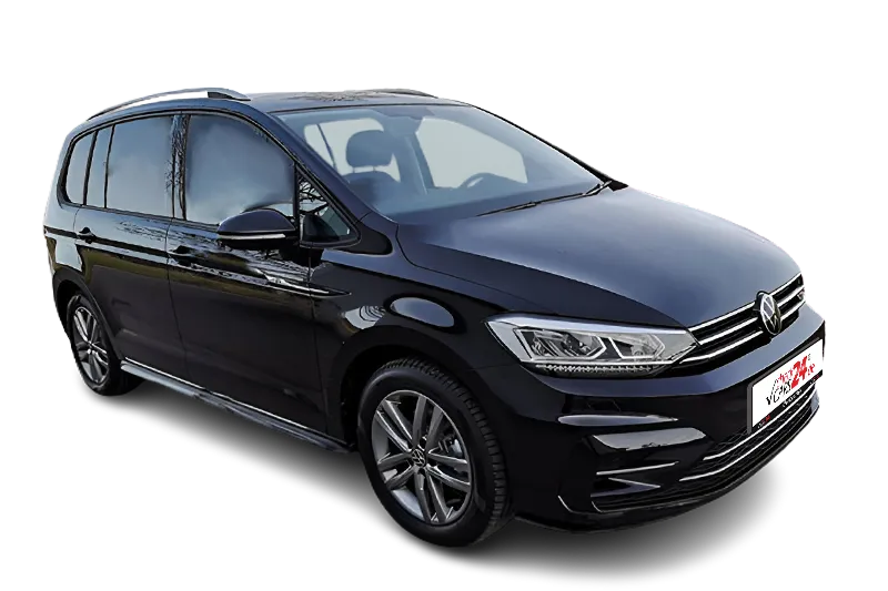 VW Touran R-Line | Schwarz Metallic | 7 Sitzer, Navi, App-Connect, PDC, Lane Assist, Schaltwippen, LM 17 Zoll