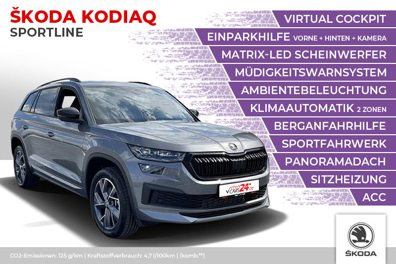 Skoda Kodiaq Sportline, ACC, LED, SHZ, Virtual Cockpit, PDC v+h, Kamera, Klima